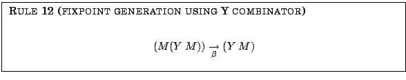 fixpoint generation using Y combinator